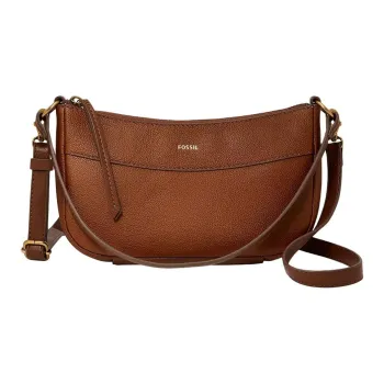 FOSSIL Leather One Shoulder Handbag Small Size Women's Medium Brown