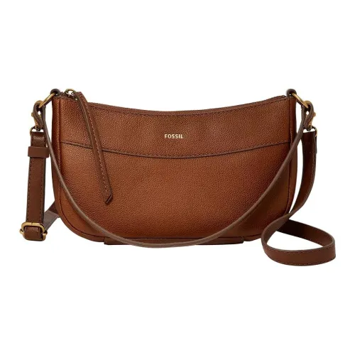FOSSIL Leather One Shoulder Handbag Small Size Women's Medium Brown
