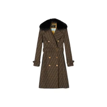 Fendi X VERSACE Trench Coats Women's Brown