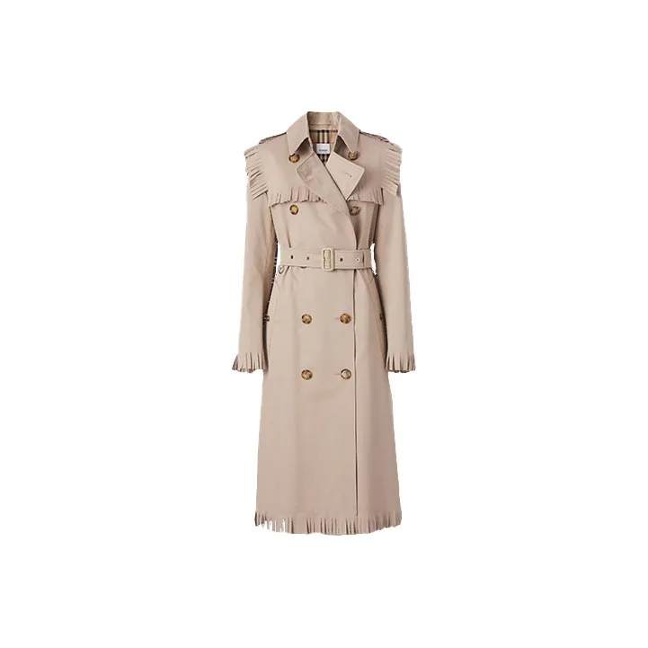 Burberry Trench Coat Women's Soft Yellow Brown-0