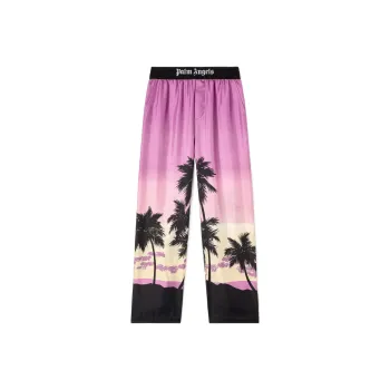 PALM ANGELS Sunset Printed High Waist Pajama Pants