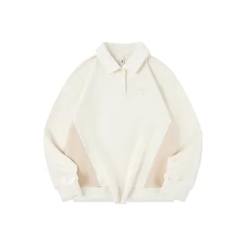 QIAODAN Sports Life Collection Sweatshirt Women's Cream White/Birch Wood