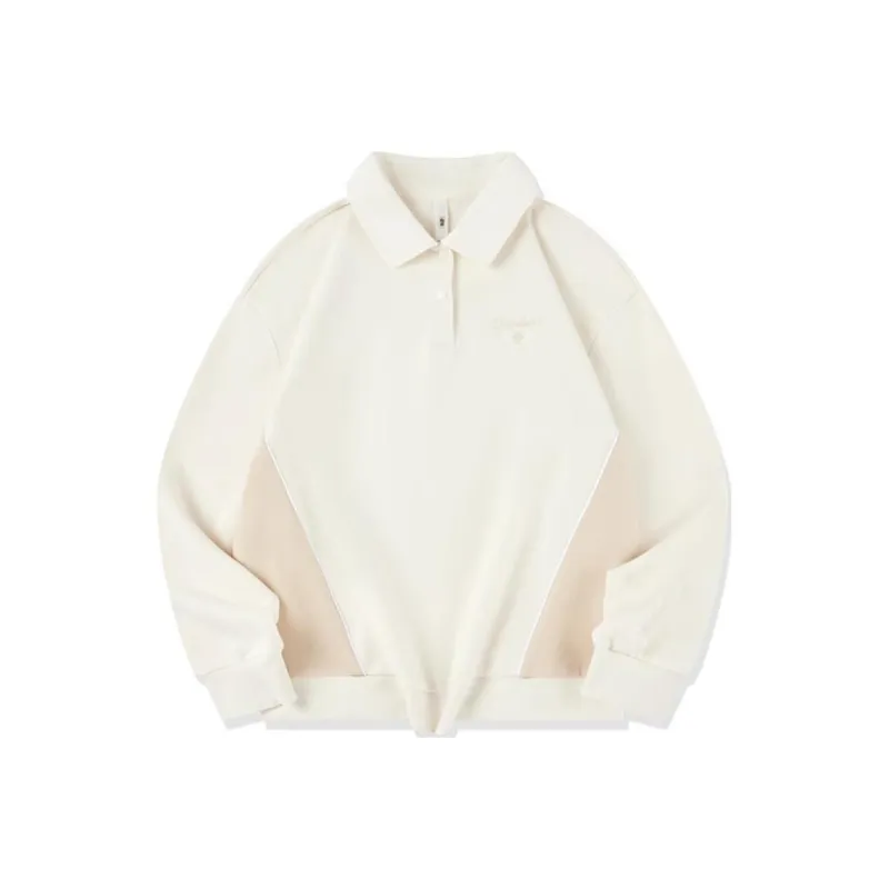 QIAODAN Sports Life Collection Sweatshirt Women's Cream White/Birch Wood-0