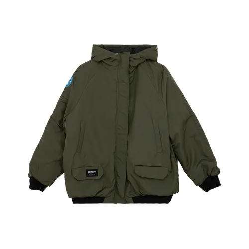 SUNSUNTOWN Puffer Jackets Women's Army Green