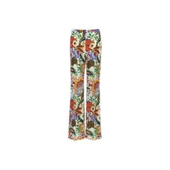ETRO High Waist Floral Printed Straight Leg Trousers