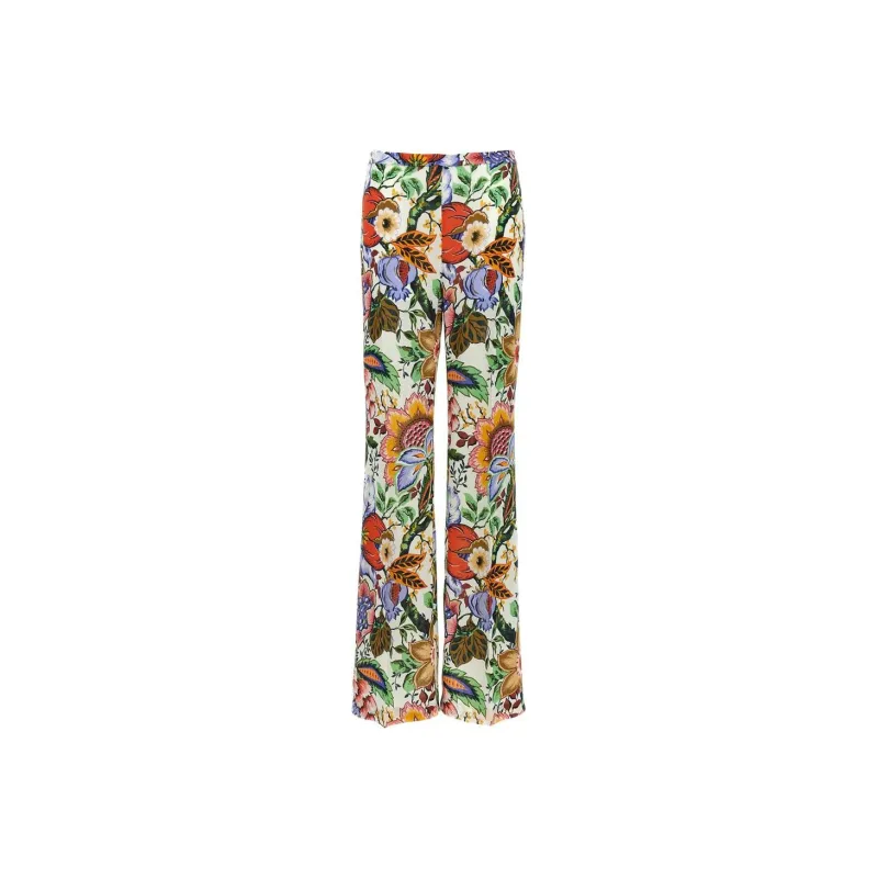 ETRO High Waist Floral Printed Straight Leg Trousers-0