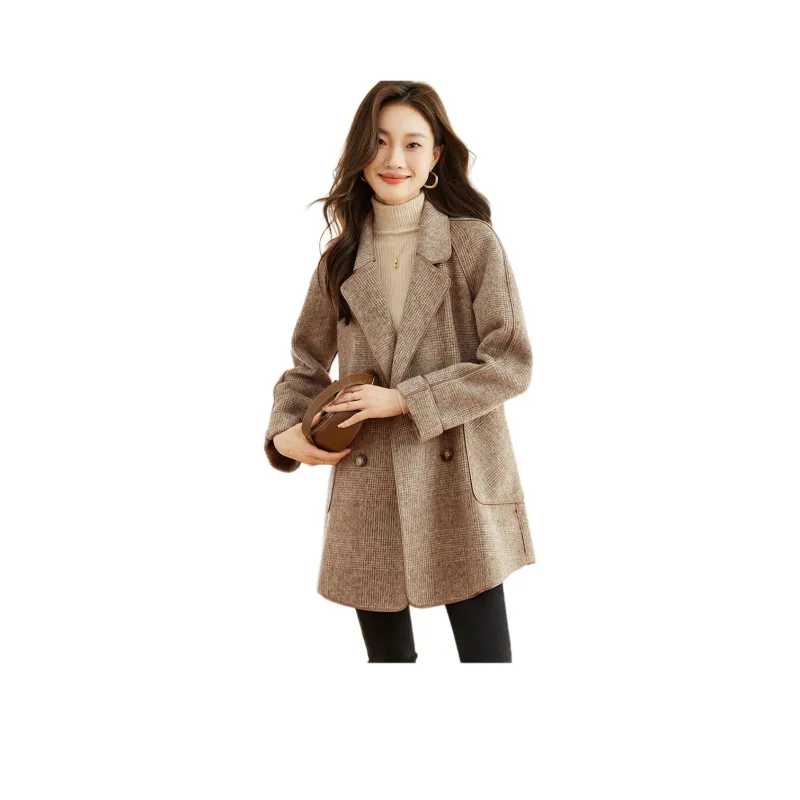 Still Quiet Coat Women's Coffee Plaid-0