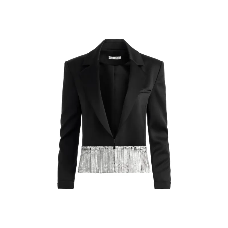 ALICE+OLIVIA Shan Fringed-edge Jacket-0