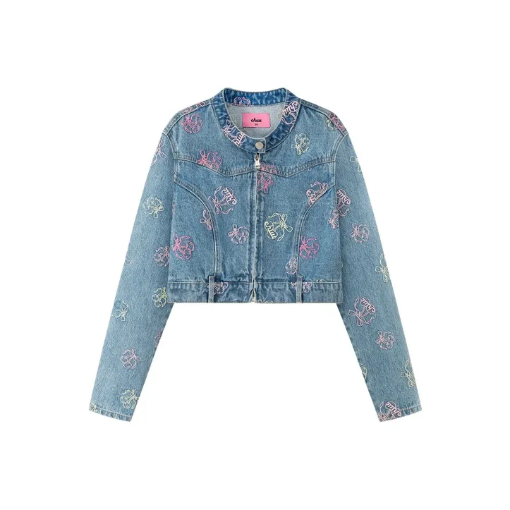 CHUU Cropped Coats Women's Denim Blue-0
