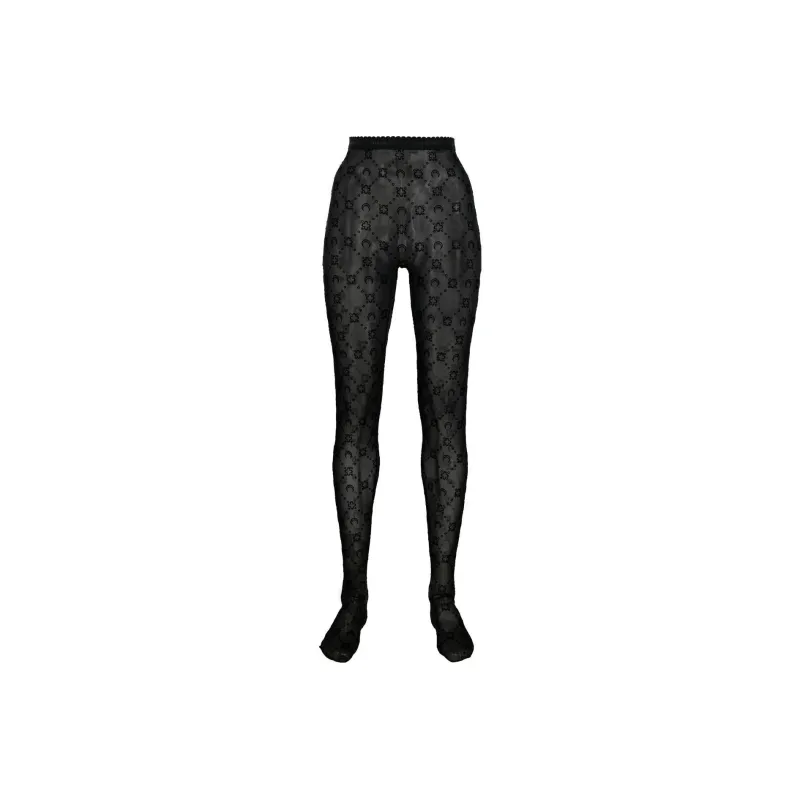 Marine Serre Moon embroidered Mesh Tights-0