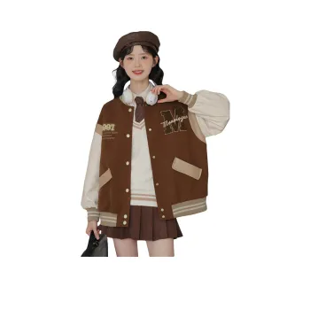 Linjou Baseball Jacket Women's Coffee