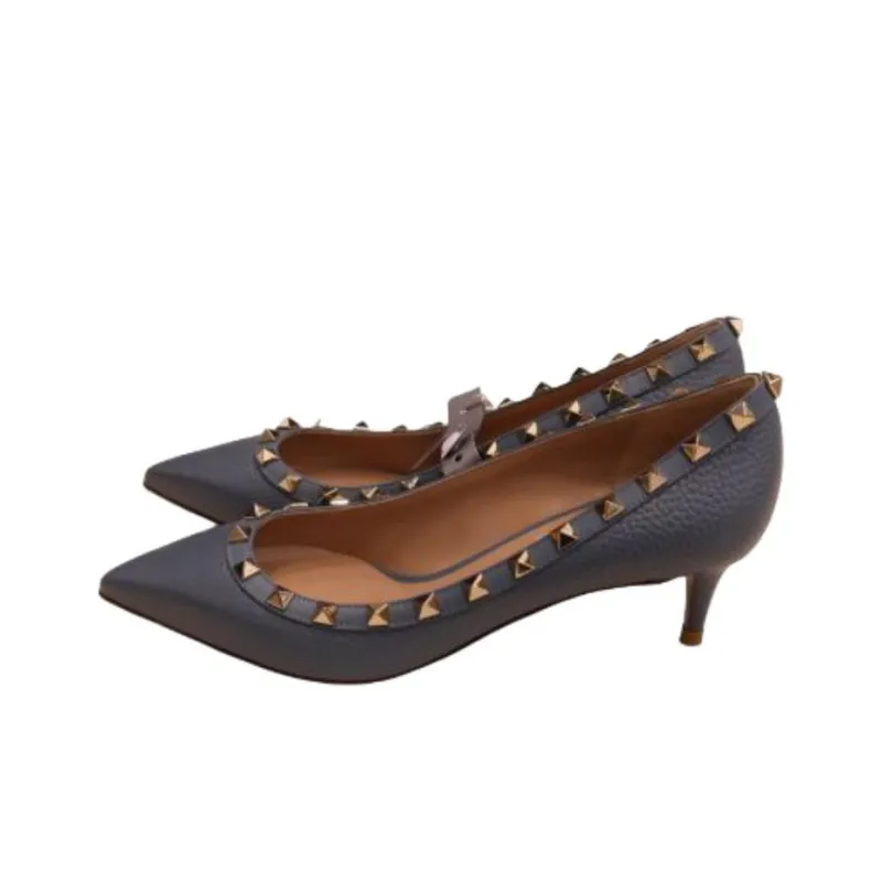 Valentino Cone Heel High Heels Women's Blue-2