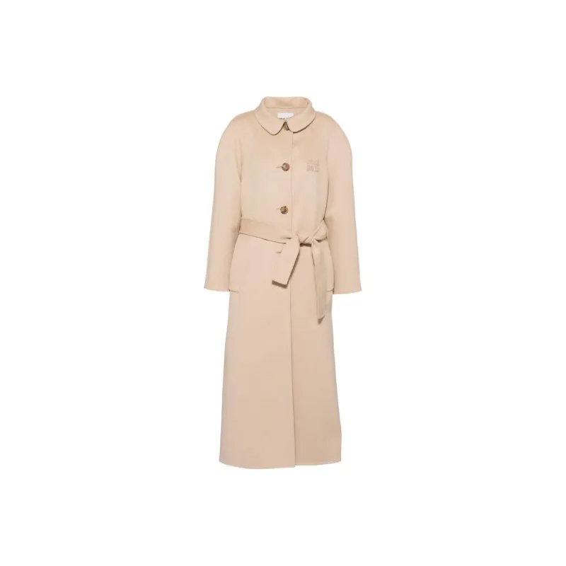 MIU MIU FW22 Velvet feel Coat Women's Khaki-0