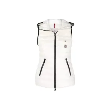 Moncler Glyco Zip Up Puffer Vest 'White'