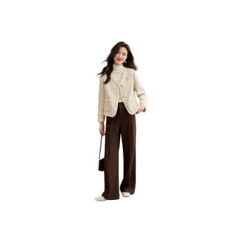 Mo Han Yi Mei Cropped Coat Women's Yellow