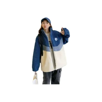 Tonlion Velvet-feel Coat Women's Deep Sea Blue