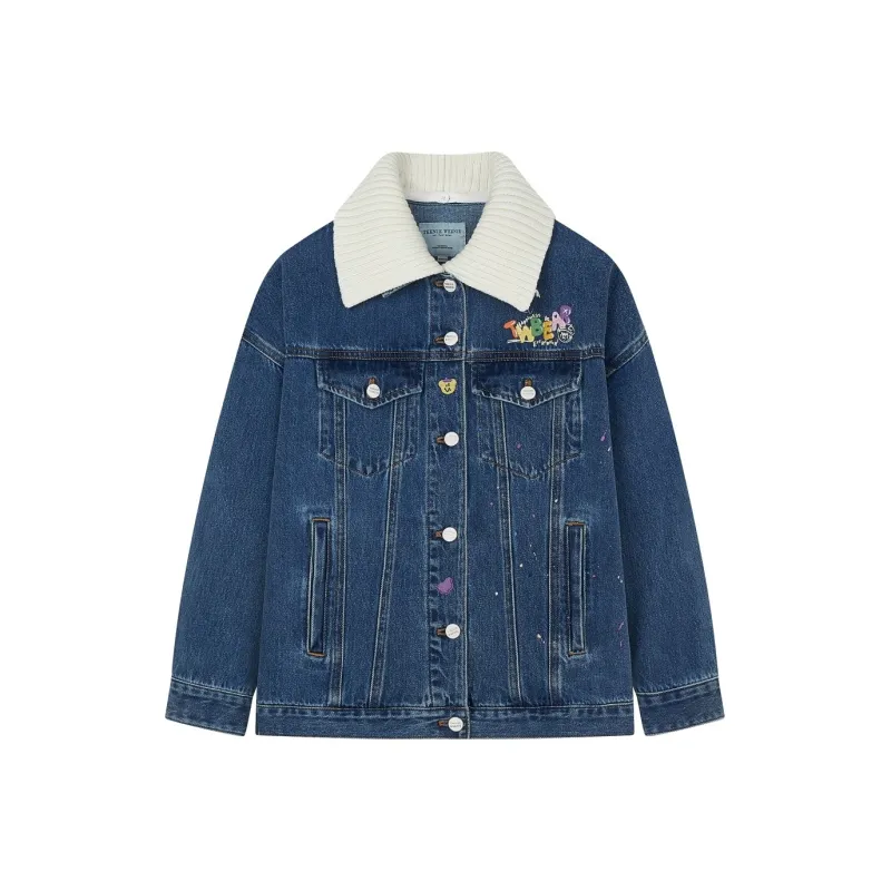 Teenie Weenie Cropped Coats Women's Medium Blue-0