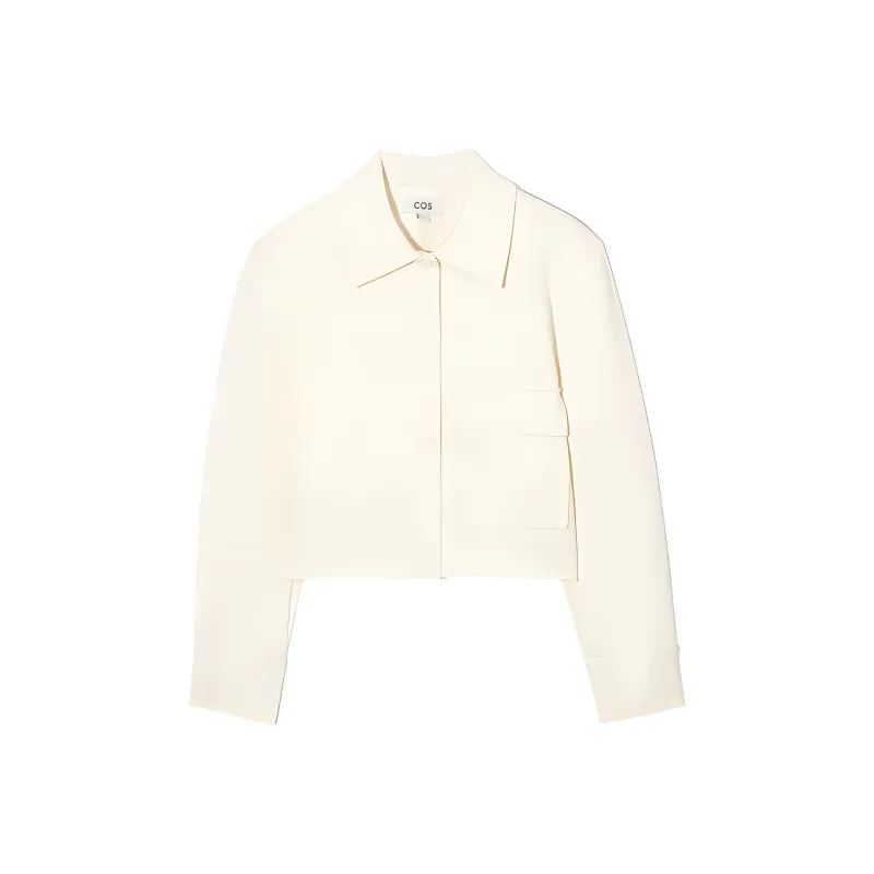 COS Cropped Coats Women's Ecru-0