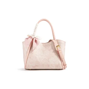 MACKJANICE Polyurethane Shoulder Bag, Handbag Women's Embroidery Powder