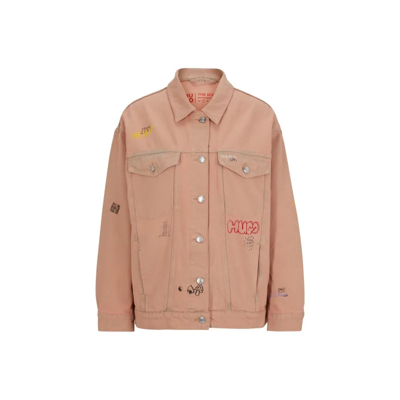 HUGO BOSS Denim Jackets Women's Light Orange-0