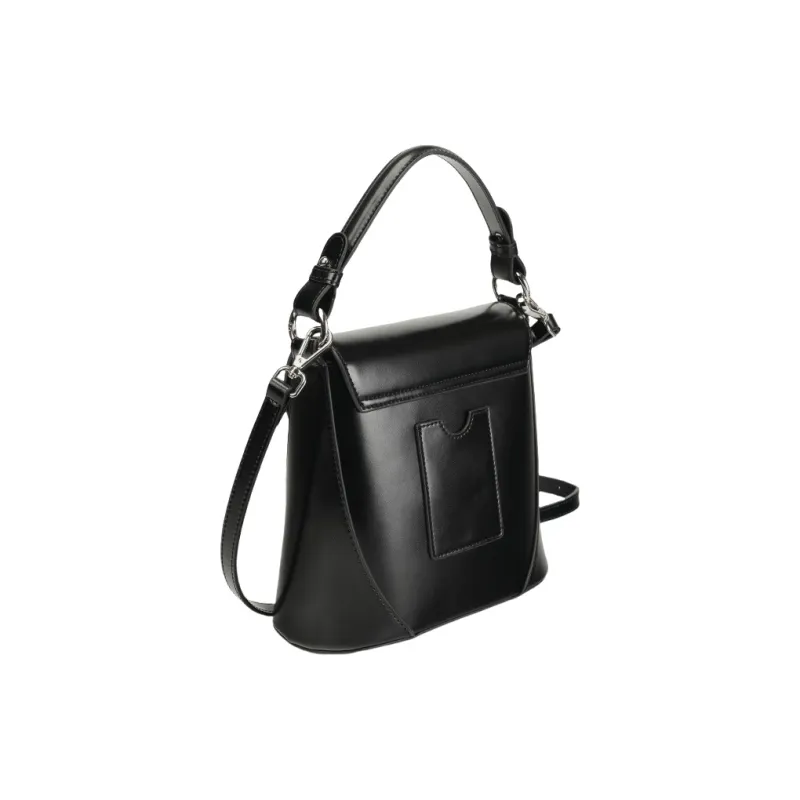 PESASRIE Cow Leather One Shoulder Handbag Women's Brown/Black/White-6