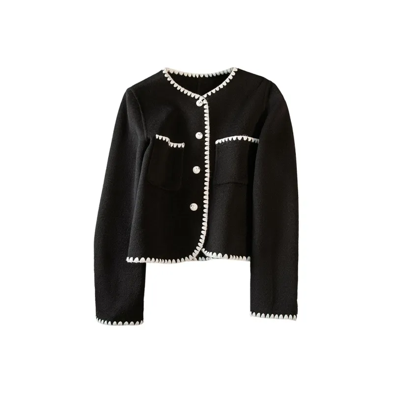 Cypress House Cropped Coats Women's Black-0