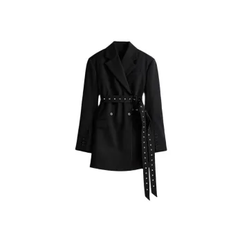 H&M Belted Wool Blazer Black