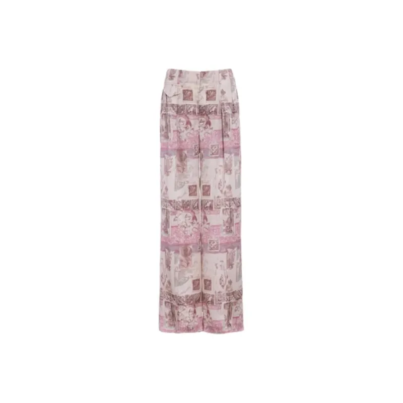 BESIONIA SS2023 Casual Pants Women's Pink Floral-0