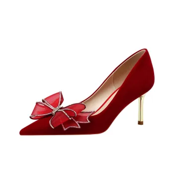 Lan Miao Slim Heel High Heels Women's Burgundy