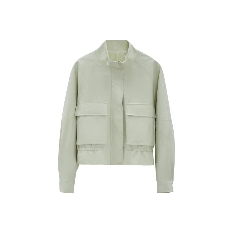 Fstudio Cropped Workwear Coat Women's Green-0