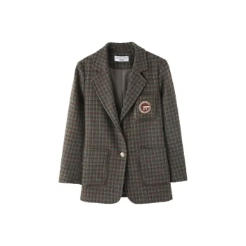 Mo Han Yi Mei Business Suit Women's Green Base Coffee Plaid