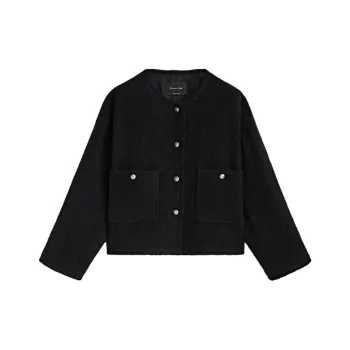 Massimo Dutti Velvet-feel Coat Women's Black