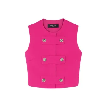 VERSACE Medusa Twill Sleeveless Cropped Top