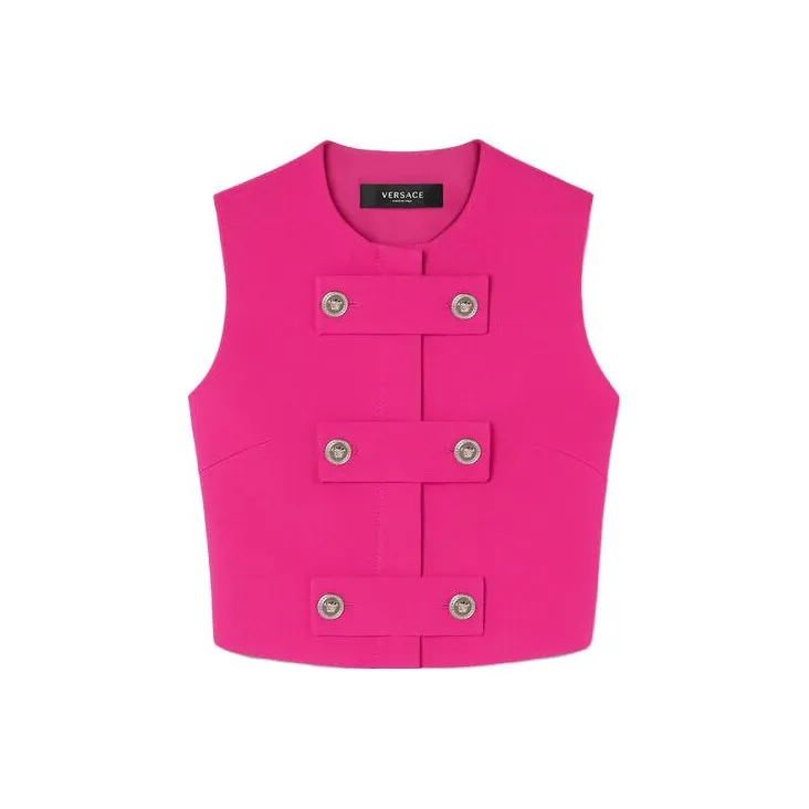 VERSACE Medusa Twill Sleeveless Cropped Top-0