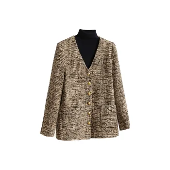 TOUCH Cropped Coats Women's Khaki Black