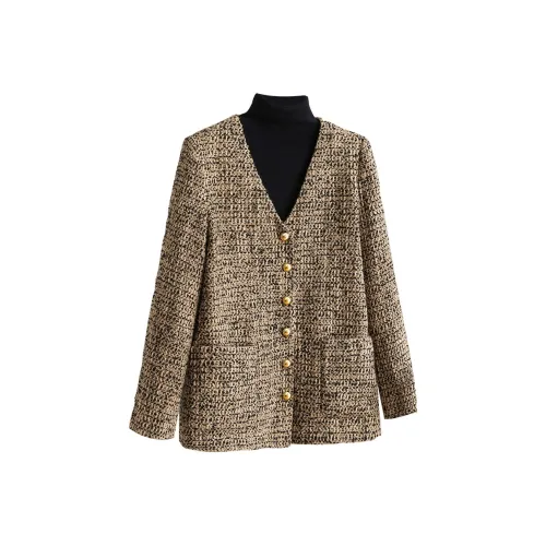 TOUCH Cropped Coats Women's Khaki Black