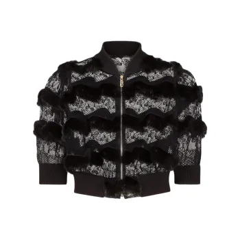 FENDI Leather Jacket Women's Black