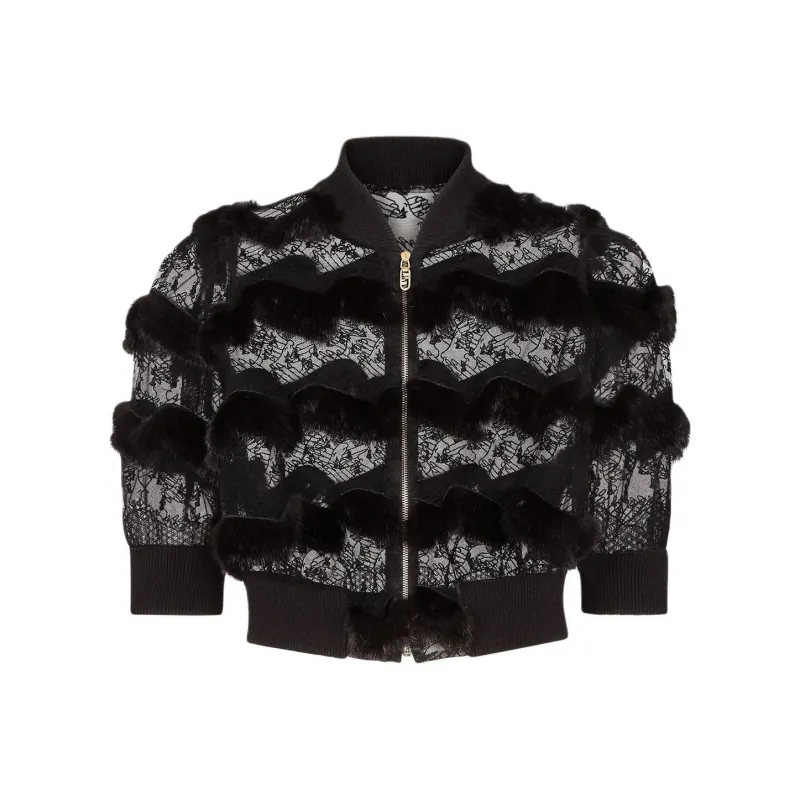 FENDI Leather Jacket Women's Black-0