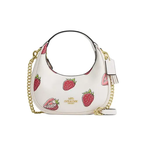 COACH CARMEN Leather One Shoulder Handbag Trumpets Women's White
