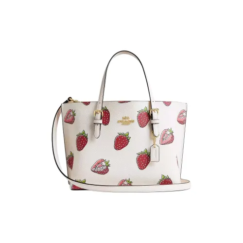 COACH Canvas Tote Bag, Shopping Bag, Handbag, Shoulder Bag Medium Size Women's White