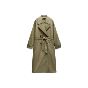 ZARA Trench Coats Women's Khaki