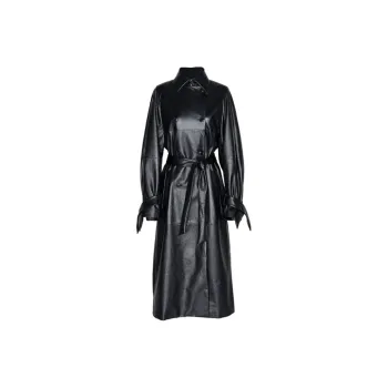 MaxMara Belted Leather Trench Coat