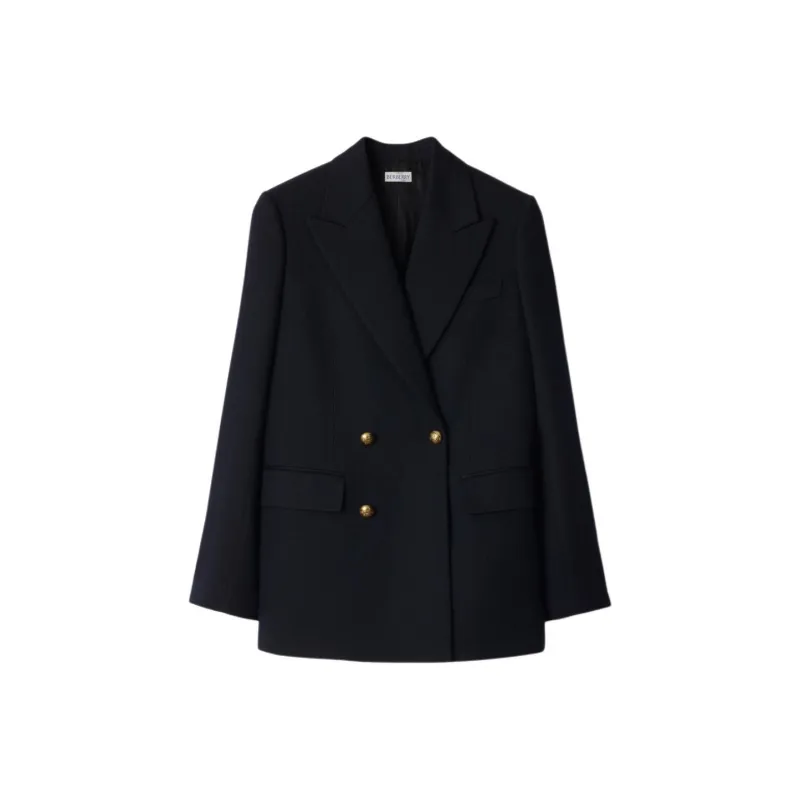 Burberry Wool Tailored Jacket 'Navy'-0
