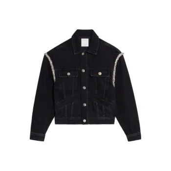 Sandro Crystal embellished Denim Jacket