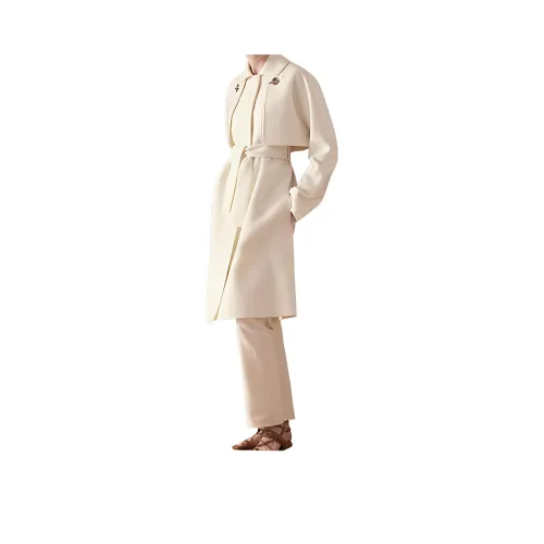 HERMES Velvet Jackets Women's Gray White