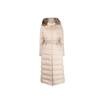 Moncler FUDSON LONG COAT W FAUX FUR HOOD