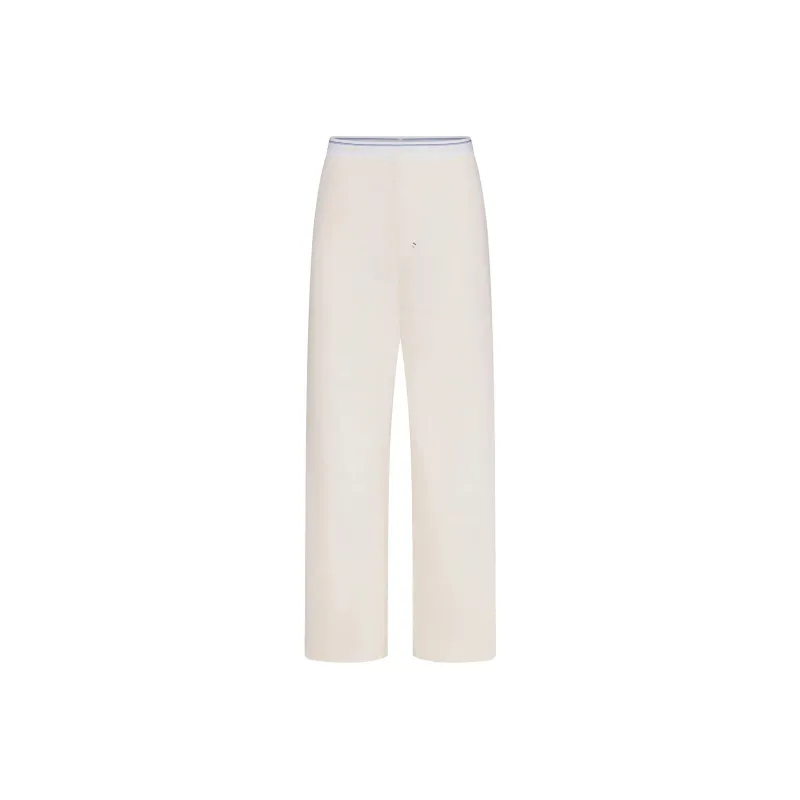 SKIMS FW24 Cotton Collection COTTON RIB STRAIGHT LEG PANT Casual Pants Women's Marble Stripe/Marble Stripes-0