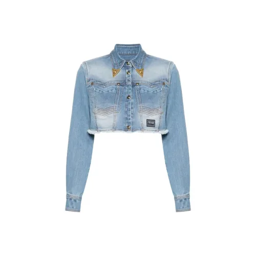 VERSACE JEANS COUTURE SS24 Denim Jacket Army Women's Blue
