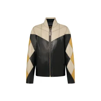 LOUIS VUITTON Harlequin Sleeve Leather Jacket