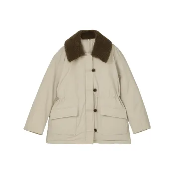 Fstudio Korean Commute Multicolor Down Jacket Fall And Winter Mid Length Coat Women's Light Khaki